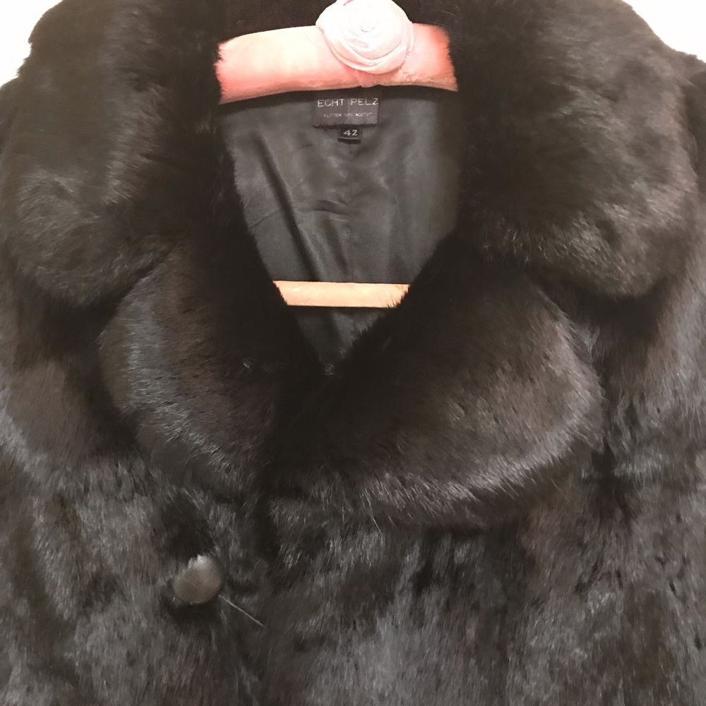 Echt Pelz Rabbit Fur Pea Coat - Picture 3 of 8